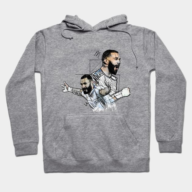 Karim Benzema on Sketch Art Hoodie by pentaShop